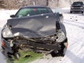 Car crash in winter Royalty Free Stock Photo