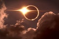 Total eclipse of the Sun. The moon covers the sun in a solar eclipse. Royalty Free Stock Photo