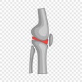 Total knee replacement surgery icon, cartoon style