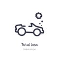 total loss outline icon. isolated line vector illustration from insurance collection. editable thin stroke total loss icon on