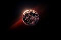 Total lunar eclipse earths shadow casts a red hue on the moon during celestial phenomenon Royalty Free Stock Photo