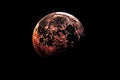 Total lunar eclipse the moon in the shadow of the earth, spectacular astronomical phenomenon Royalty Free Stock Photo