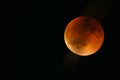 Total Lunar Eclipse: Moon in Umbral Shadow Showing Rayleigh Scattering Royalty Free Stock Photo