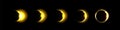Total and partial solar eclipse. Lunar phase light Royalty Free Stock Photo