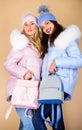 Total pastel outfit. Perfect tender combination. Best way to pair with neutral color base. Girls wear outfits in pastel Royalty Free Stock Photo