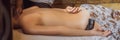 Total relaxation. Beautiful Young Wwoman Get Balinese or Thai Massage BANNER, LONG FORMAT