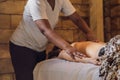 Total relaxation. Beautiful Young Wwoman Get Balinese or Thai Massage