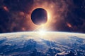 Total Solar Eclipse, astronomical phenomenon when Moon passes between planet Earth and Sun Royalty Free Stock Photo