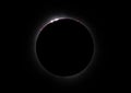 Total Solar Eclipse Baily\'s Beads with Prominences - April 8, 2024, Waterville, Quebec Royalty Free Stock Photo