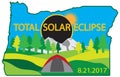 2017 Total Solar Eclipse Camping Trip Map vector illustration