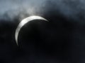 Total solar eclipsed partial sun during a cloudy NYS path of totality Royalty Free Stock Photo
