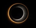 Total Solar Eclipse with Corona at Night Sky in Dark Background Royalty Free Stock Photo