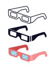 Total Solar eclipse glasses. safely view the solar eclipse.Protective glasses vector set Royalty Free Stock Photo