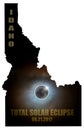 Total Solar Eclipse in Idaho Map Outline USA Royalty Free Stock Photo