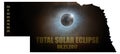 Total Solar Eclipse in Nebraska Map Outline USA Royalty Free Stock Photo