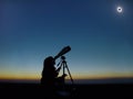 Total Solar Eclipse observation. Royalty Free Stock Photo