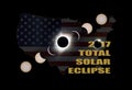 2017 Total Solar Eclipse Phases Across America USA Royalty Free Stock Photo