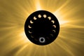 Total Solar Eclipse phases Royalty Free Stock Photo