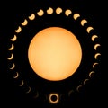 Total Solar Eclipse phases Royalty Free Stock Photo