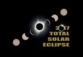 2017 Total Solar Eclipse Phases USA America Royalty Free Stock Photo