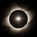 Total Solar Eclipse with Radiant Sunburst Royalty Free Stock Photo