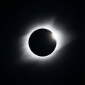 Total Solar Eclipse with Diamond Ring Effect and Solar Corona in Black Sky Royalty Free Stock Photo