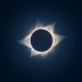 A total solar eclipse is shown with the moon completely covering the sun. The sun\'s Royalty Free Stock Photo