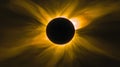 A total solar eclipse with the sun's corona radiating out in all directions Royalty Free Stock Photo