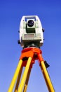 Total station with blue sky in the background