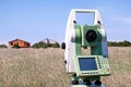Total station set in the field