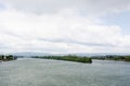 Total view along the rhine river in mainz germany Royalty Free Stock Photo