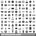 100 totalizator icons set, simple style Royalty Free Stock Photo