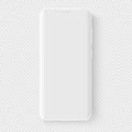 Totally soft realistic white smartphone for inserting any UI interface test or business presentation