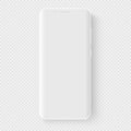 Totally soft realistic white vector smartphone. 3d realistic phone template for inserting any UI interface test or