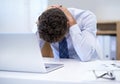 Totally and utterly exhausted. an tired-looking businessman in an office. Royalty Free Stock Photo