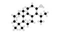 totarol molecule, structural chemical formula, ball-and-stick model, isolated image naturally diterpene
