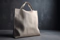 Tote Bag canvas Fabric Cloth shopping Sack Mock up blank light gray background