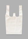 Tote bag canvas white cotton fabric cloth for eco shopping sack mockup blank template isolated on grey background clipping path Royalty Free Stock Photo