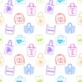 Tote bags seamless pattern with shopper bags