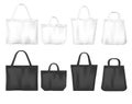 White and black tote shopping eco friendly bags Royalty Free Stock Photo