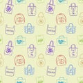 Tote and shopper bags seamless pattern