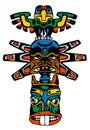 Native American Totem. Set of Indians labels and elements. Vector Native American set illustration template tattoo