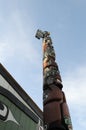 Totem pole in the Cowichan Valley, Duncan, British Columbia. Royalty Free Stock Photo