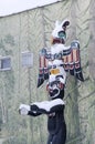 Totem pole in the Cowichan Valley, Duncan, British Columbia. Royalty Free Stock Photo