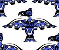 Totem bird indigenous art stylization Royalty Free Stock Photo