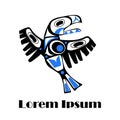 Totem bird indigenous art stylization