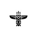 Totem black icon concept. Totem flat vector symbol, sign, illustration. Royalty Free Stock Photo