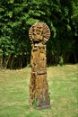 A totem decorating garden in the park