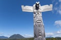 Totem pole in the beautiful Tofino, Vancouver Island, Canada