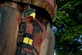 Totem Pole Detail Duncan, British Columbia, Canada Royalty Free Stock Photo